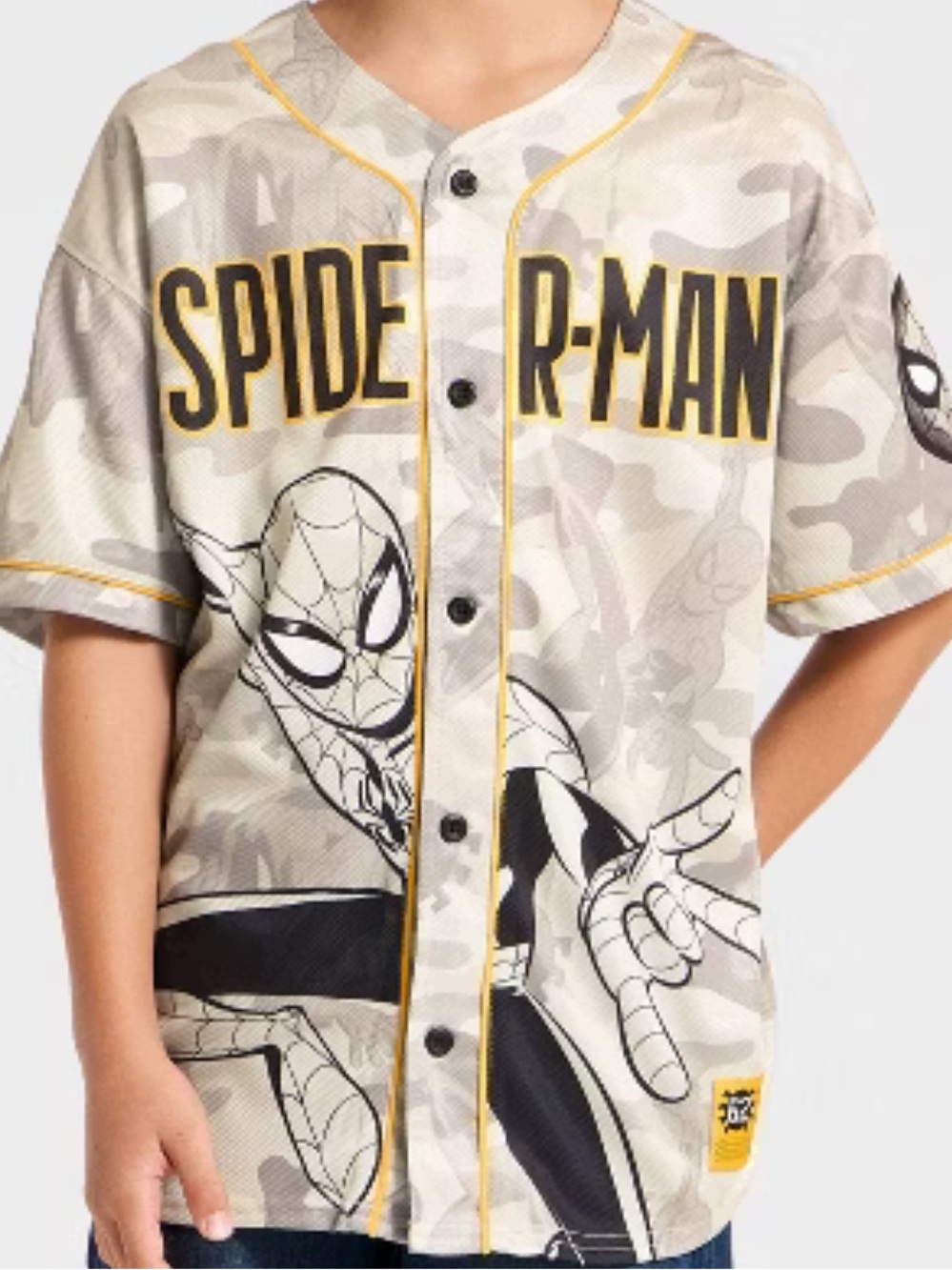 Boys' Marvel Spider-Man Baseball Jersey - Gray